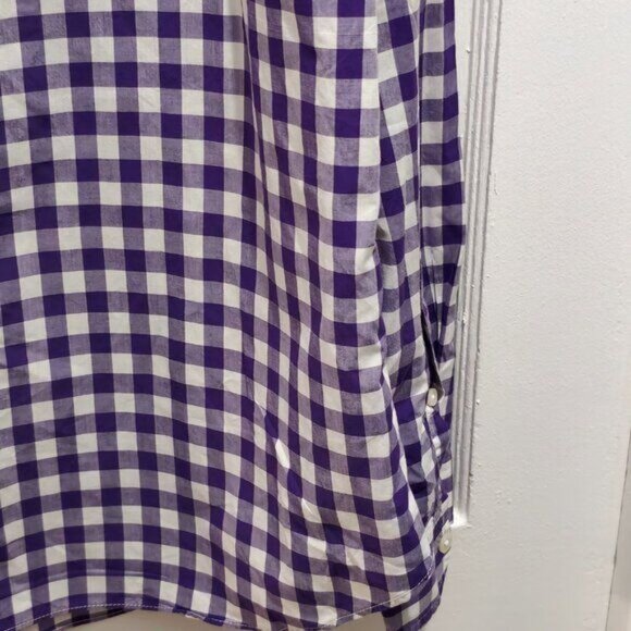 J. Crew Medium Long Sleeve Casual Button Shirt - Purple & White - Picture 13 of 14